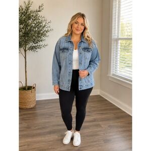 a.n.a. A New Approach Denim Jean Jacket Light Wash Size 1x Classic Casual
